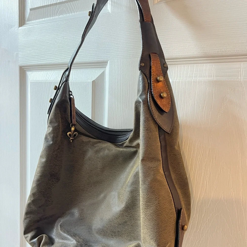 🆕 Donald J. Pliner Couture Elegant Brown Leather Hobo Bag - Picture 4 of 10